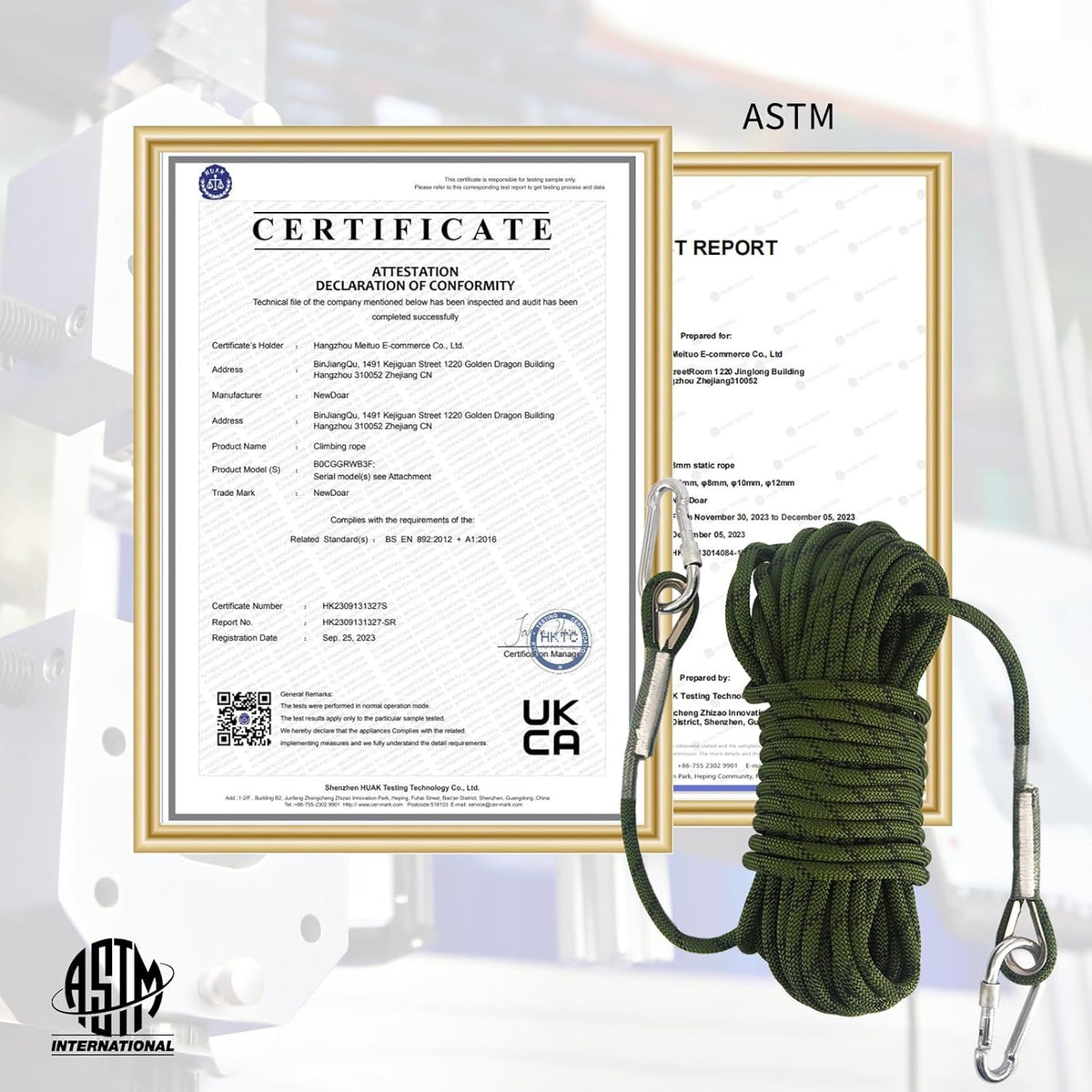 10mm Static Climbing Rope with 2 Steel Hooks Pro – newdoar