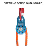 NewDoar Fixed Plate Micro Pulley,26KN CE Certified(26KN Blue 1pcs)