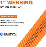 NewDoar 1 inch Nylon Tubular Webbing Tube Webbing (30 Yard)