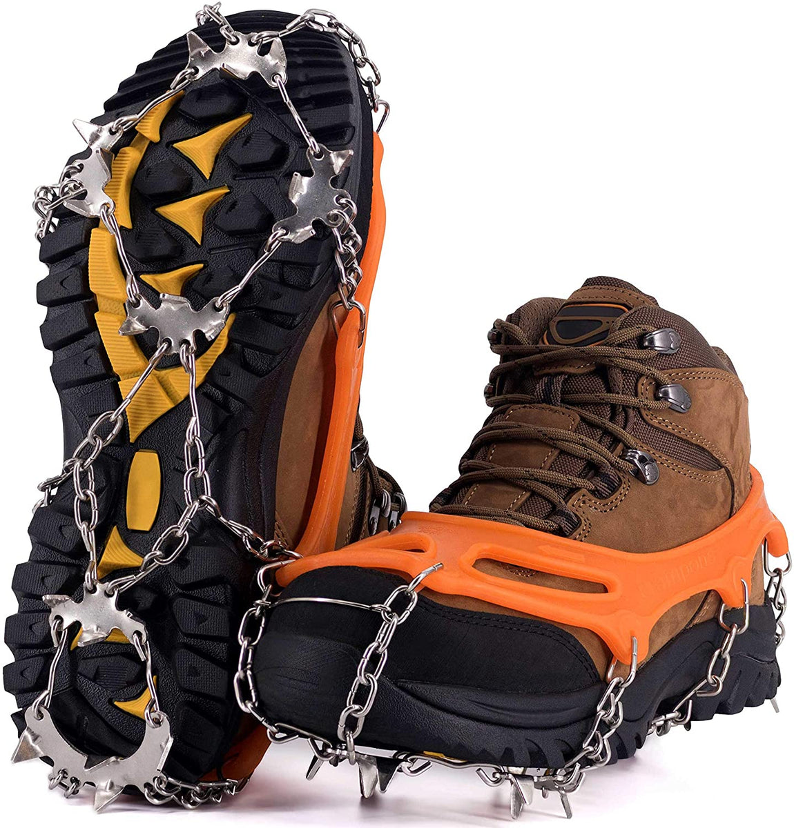 NewDoar Ice Cleats Crampons Traction,19 Spikes Stainless Steel Anti Sl –  newdoar