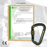 NewDoar Professional CE Certified 30kN-6744lbs Climbing Carabiner-Screwgate/ArmyGreen