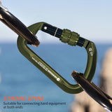NewDoar Professional CE Certified 30kN-6744lbs Climbing Carabiner-Screwgate/ArmyGreen