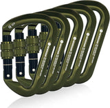 NewDoar Professional CE Certified 30kN-6744lbs Climbing Carabiner-Screwgate/ArmyGreen