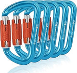 NewDoar 28KN UIAA & CE Certified Auto Climbing Carabiner -Blue 5pcs