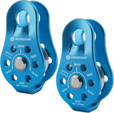 NewDoar Fixed Plate Micro Pulley-Blue,26KN CE Certified(26KN Blue 2pcs)