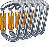 NewDoar 28KN UIAA & CE Certified Auto Climbing Carabiner -Grey 5pcs