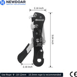 NewDoar Climbing Stop Descender Rappelling Belay for Rope 9-12mm Novices for Rescue-Black