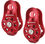 NewDoar Fixed Plate Micro Pulley-Red,26KN CE Certified(26KN Red 2pcs)