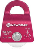 NewDoar CE Certified 20kN Micro Pulley Fixed Side Trolley for Climbing Rescue-Red 1pc