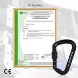 NewDoar Professional CE Certified 30kN-6744lbs Climbing Carabiner-Screwgate/Black