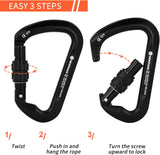 NewDoar Professional CE Certified 30kN-6744lbs Climbing Carabiner-Screwgate/Black