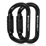 25KN CE&UIAA Certified Climbing Auto- Locking Carabiner Professional O-Shaped Heavy Duty Carabiner