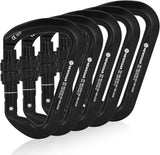 NewDoar Professional CE Certified 30kN-6744lbs Climbing Carabiner-Screwgate/Black