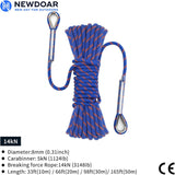 8mm Static Climbing Rope with 2 Steel Hooks