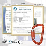 NewDoar 28KN UIAA & CE Certified Auto Climbing Carabiner -Orange 5pcs