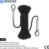 8mm Static Climbing Rope with 2 Steel Hooks