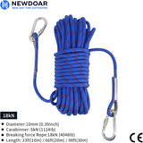 10mm Static Climbing Rope with 2 Steel Hooks Pro
