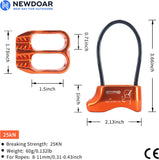 NewDoar Climbing Abseiling Belay Device ATC Rappelling Descender 25KN V-grooved Equipment-Orange