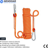 10mm Static Climbing Rope with 2 Steel Hooks