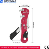 NewDoar Climbing Stop Descender Rappelling Belay for Rope 9-12mm Novices for Rescue-Red