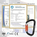 NewDoar 28KN UIAA & CE Certified Auto Climbing Carabiner -Black 5pcs