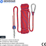 10mm Static Climbing Rope with 2 Steel Hooks