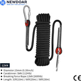 10mm Static Climbing Rope with 2 Steel Hooks