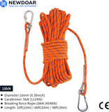 10mm Static Climbing Rope with 2 Steel Hooks Pro