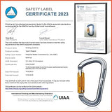 NewDoar 28KN UIAA & CE Certified Auto Climbing Carabiner -Grey 1pc