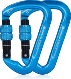NewDoar Professional CE Certified 30kN-6744lbs Climbing Carabiner-Screwgate/Blue