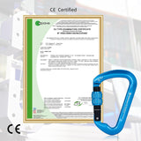 NewDoar Professional CE Certified 30kN-6744lbs Climbing Carabiner-Screwgate/Blue