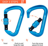 NewDoar Professional CE Certified 30kN-6744lbs Climbing Carabiner-Screwgate/Blue