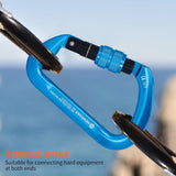 NewDoar Professional CE Certified 30kN-6744lbs Climbing Carabiner-Screwgate/Blue