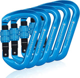 NewDoar Professional CE Certified 30kN-6744lbs Climbing Carabiner-Screwgate/Blue