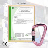 NewDoar Professional CE Certified 30kN-6744lbs Climbing Carabiner-Screwgate/Pink