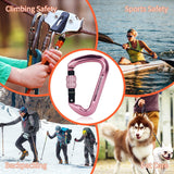NewDoar Professional CE Certified 30kN-6744lbs Climbing Carabiner-Screwgate/Pink
