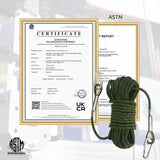 10mm Static Climbing Rope with 2 Steel Hooks Pro