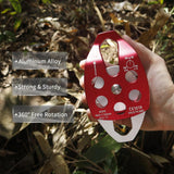 NewDoar 30 KN CE Certified Large Rescue Pulley Double Sheave with Swing Plate-Red 2pcs