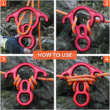 NewDoar  Downhill Equipment Rigging Plate 40kN Rescue Figure 8 Descender-Red