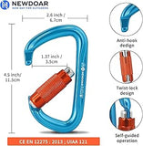 NewDoar 28KN UIAA & CE Certified Auto Climbing Carabiner -Blue 5pcs