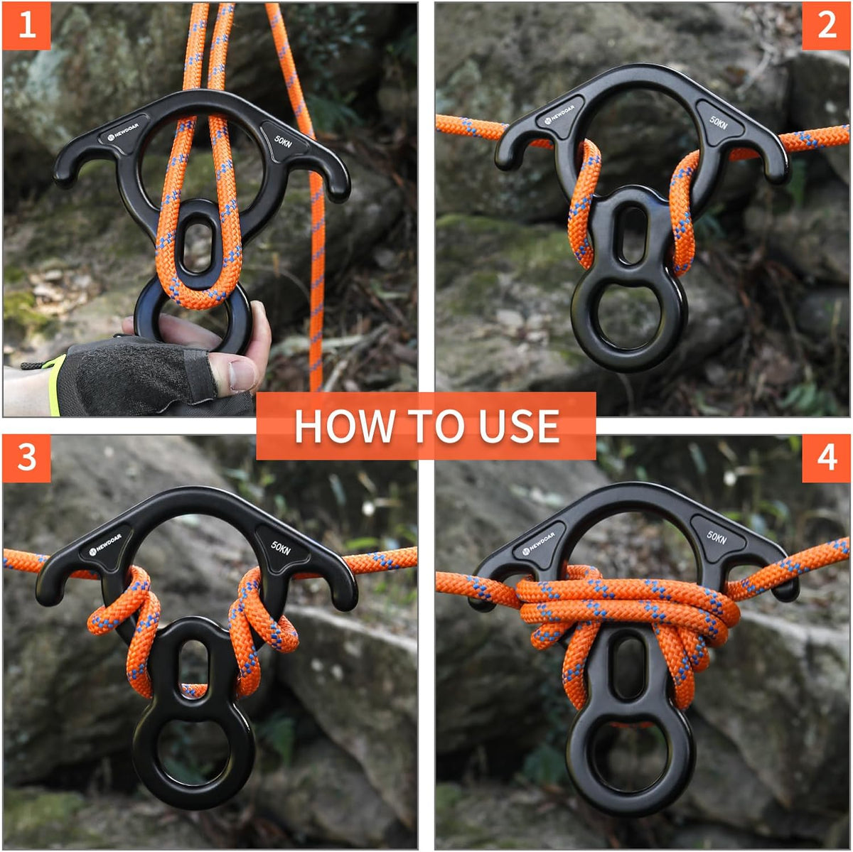 NewDoar Downhill Equipment Rigging Plate 40kN Rescue Figure 8 Descende ...