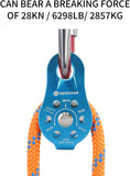 NewDoar Fixed Plate Micro Pulley-Blue,26KN CE Certified(26KN Blue 2pcs)