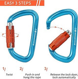 NewDoar 28KN UIAA & CE Certified Auto Climbing Carabiner -Blue 5pcs
