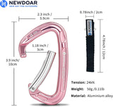 NewDoar Ultra-Light Aluminum Quickdraws Straight Bent Gate