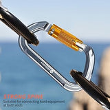 NewDoar 28KN UIAA & CE Certified Auto Climbing Carabiner -Grey 2pcs