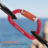 NewDoar 28KN UIAA & CE Certified Auto Climbing Carabiner -Red 5pcs