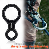 NewDoar 8 Descender Downhill Equipment Rigging Plate 35kN Rescue-Black