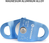 NewDoar CE Certified 20kN Micro Pulley Fixed Side Trolley for Climbing Rescue-Blue 1pcs