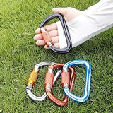 NewDoar 28KN UIAA & CE Certified Auto Climbing Carabiner -Black 5pcs