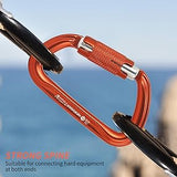 NewDoar 28KN UIAA & CE Certified Auto Climbing Carabiner -Orange 5pcs
